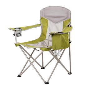 Adult Oversized Mesh Camp Chair with Cooler, Green Gray