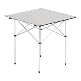 VEVOR Folding Camping Table, Portable Roll Up Side Tables, Small Lightweight Aluminum Beach Table, Compact with Carry Bag, for Outdoor Cooking