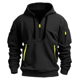 Dropped Shoulder Hooded Sweatshirt Men's Women's Plus Size Loose Pullover Fashion Sweatshirt (Option: Black-S-1pcs)