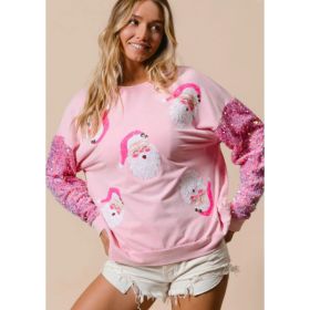European And American Women's Clothing Christmas Long-sleeved Sweater (Option: Pink-S)