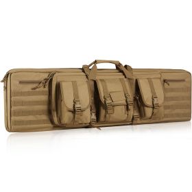 VEVOR Rifle Bag, 36 inch Tactical Double Long Gun Bag, Soft Rifle Case with Lockable Zipper, Portable Handle & Shoulder Strap (Color: Brown, size: 36 inch)